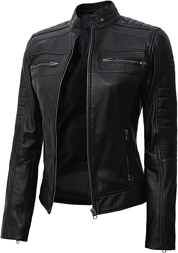 Leather Jackets For Women - Real Lambskin Café Racer Style Causal And Fashionable Women's Leather Jacket