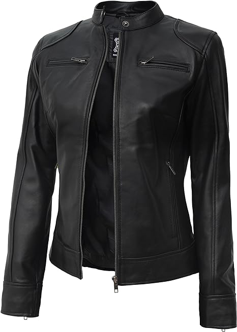 Cafe Racer Leather Jacket Women