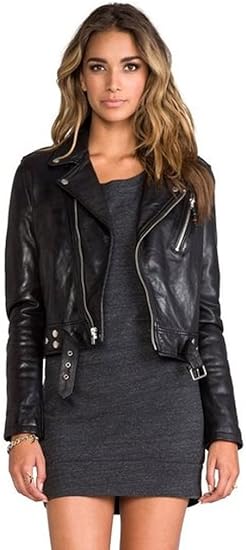 Lambskin Leather Moto Biker Jacket - Winter Wear