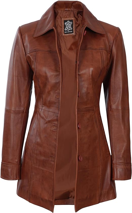 Lambskin Long Coats For Women - Stylish Soft Women's Trench Coats