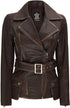 Women's Leather Jacket - Real Lambskin Belted Leather Jackets For Women