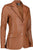Classic 2-Button Lambskin Leather Blazer Women - Casual Coat Long Sleeves Suit Style Leather Jacket Women