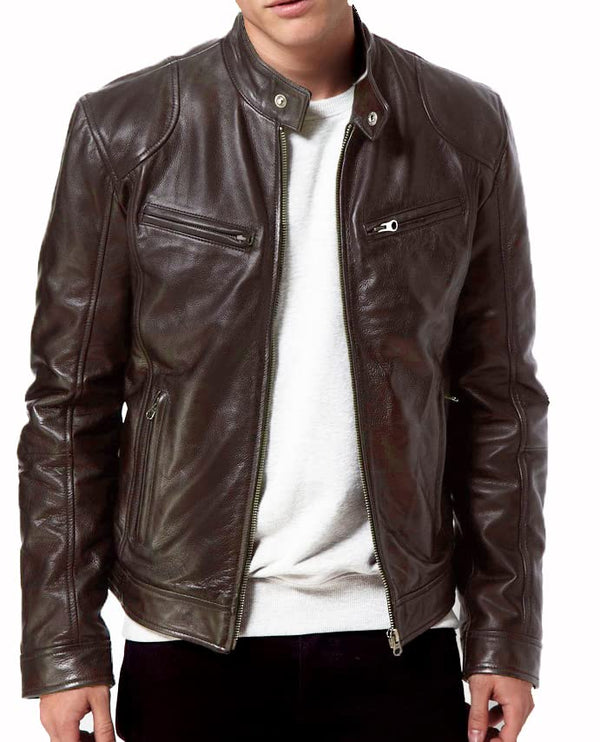 Genuine Lambskin Leather Biker Jacket