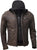 Mens Genuine Lambskin Leather Motorcycle Jacket with Removable Hood in Black Brown