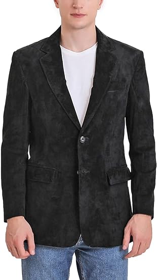 Men Classic Leather Blazer Lambskin Sport Coat Jacket