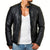 Men's  Genuine Lambskin Leather Biker Jacket