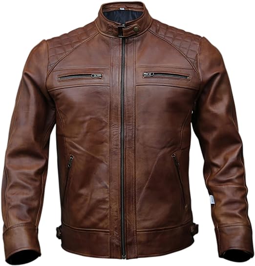 Biker Jacket Black | Vintage Brown Distressed Lambskin Motorcycle Jackets