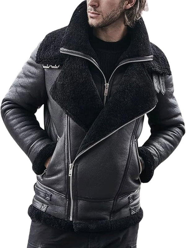 Mens B3 Classic Shearling Bomber Leather Jacket